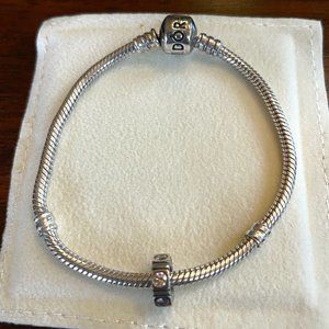 Silver and CZ spacer Pandora charm